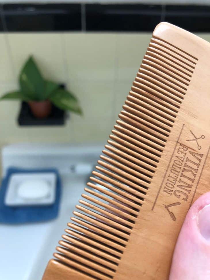 My Wood Beard Comb (close up photo)