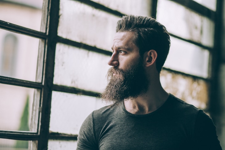 Full Beard in Ducktail Style