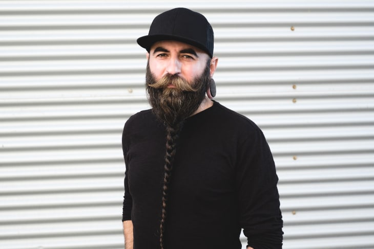 Braided Viking Beard with Handlebar Mustache