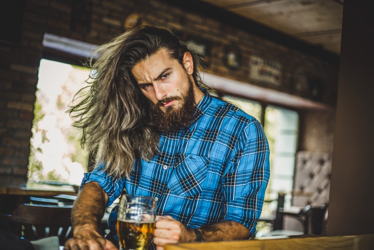 Long Haired Viking With Beard