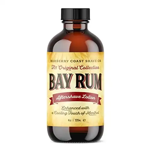 BAY RUM Aftershave Balm - Post Shave Face & Body Lotion - All-Natural Ingredients with Vitamin E, Shea Butter & Cooling Menthol - No Harmful Chemicals - Made in the USA