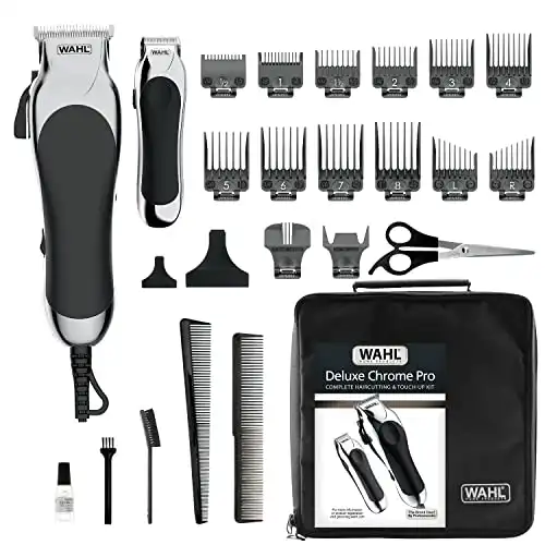 Wahl Clipper USA Deluxe Corded Chrome Pro Kit